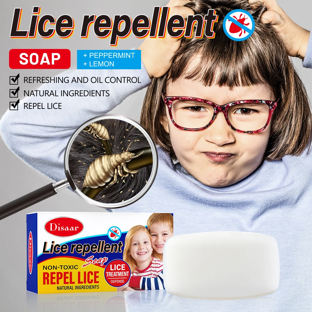 Peppermint & Lemon Extract Refreshing Oil Control Repel Lice Relieve Itching Lice Repellent Soap for Lice Remover Treatment
