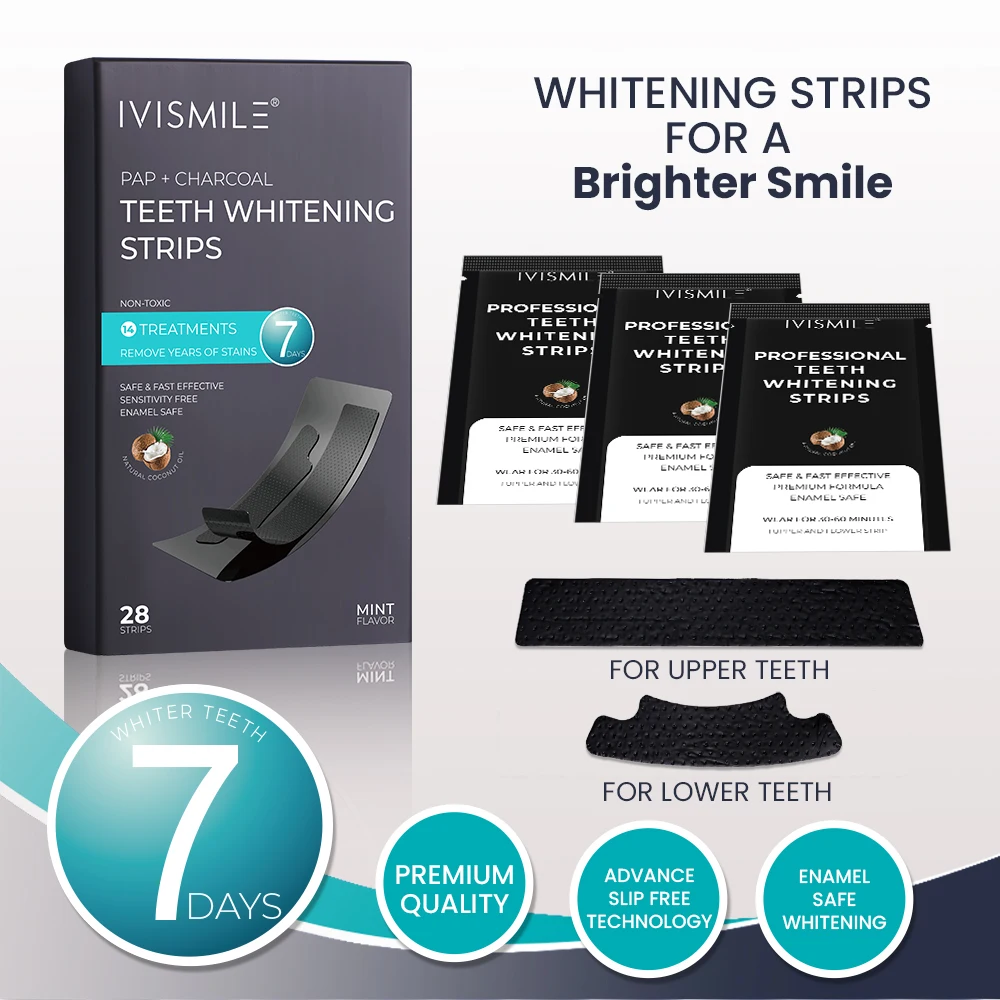 IVISMILE Professional Fast Result 28pcs Teeth Whitening Dry Strips Dental Whitening Strips