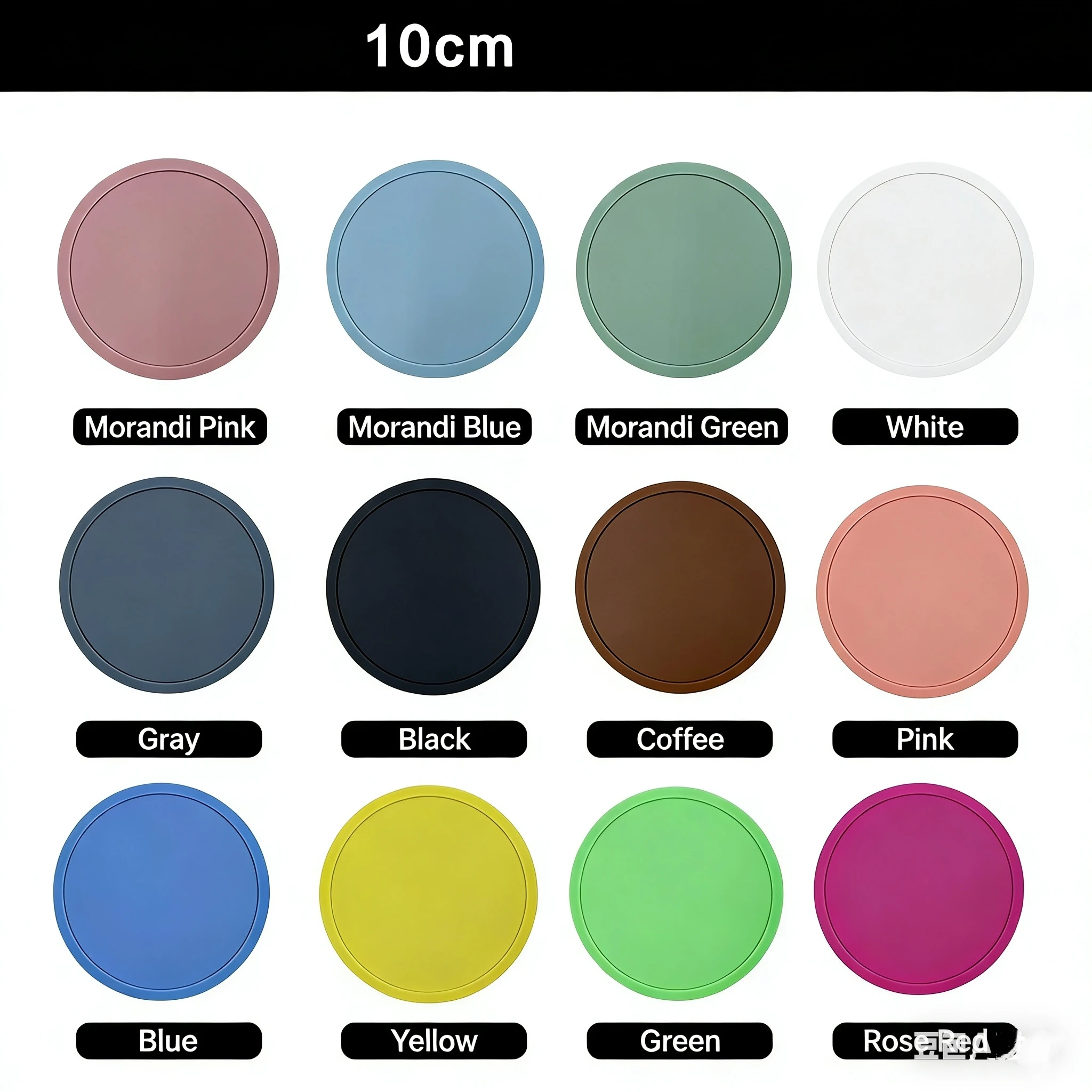 Customized Logo Heat-Resistant Silicone Coaster Non-Slip & Heat Insulation Pad 10cm Diameter preview 3