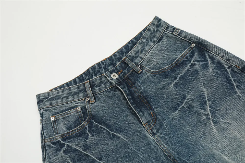 Clothing Manufacturers Washed Distressed Vibe Loose Custom Denim Shorts Men Men's Shorts