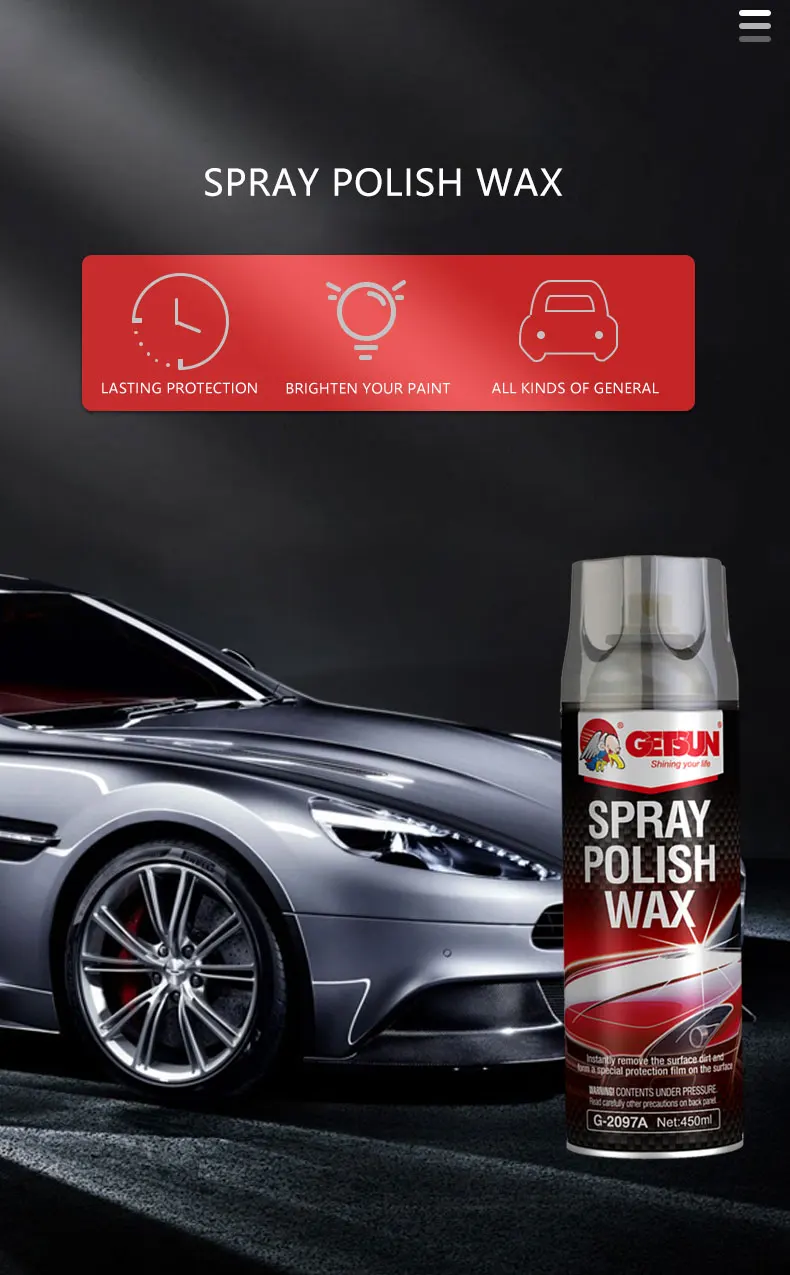 Getsun High Gloss Factory Spray Polish Shining Car Wax Buy Getsun Wax,Spray Car Cax,Polish Wax