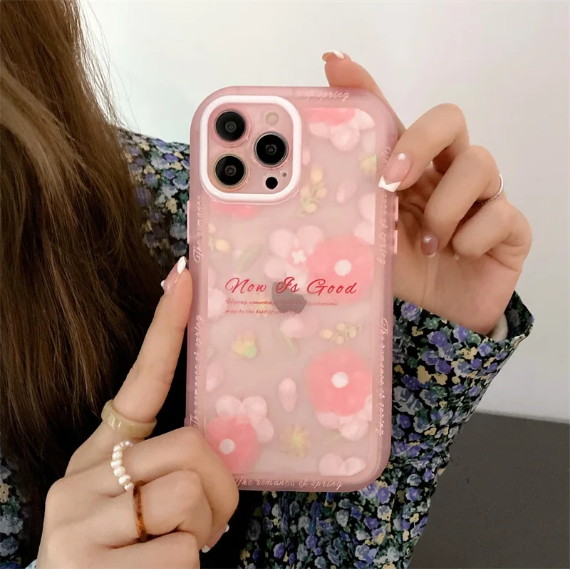 Fycyko Compatible avec Coque iPhone 13 Coque Belle Fleur Femme Fille Aesthetic Blanc Dessin Flowers Cute Fleurs Case de Téléphone Silicone TPU Flexible Slim Protection Antichoc Etui