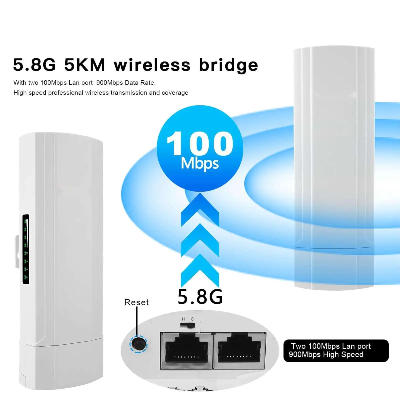 OEM Outdoor Wifi Extender - 5km Long Range CPE Wireless Bridge