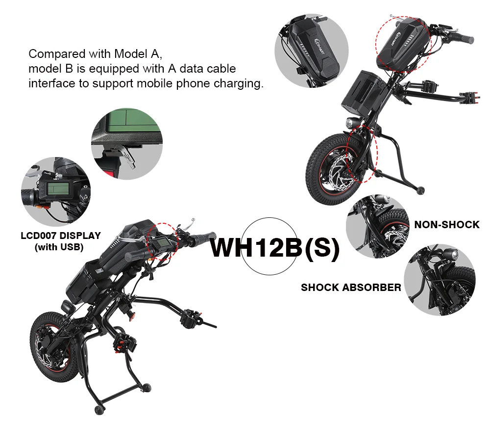 Elesmart Wh12b 350w 36v 14ah Electric Handcycle For The Disabled And
