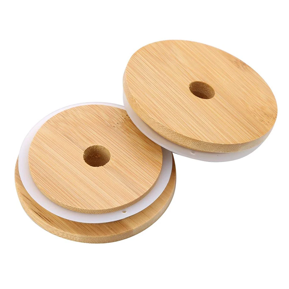 8Pcs 62/68/70/86mm Bamboo Lids for Mason Jars Wooden Jar Lids Reusable Bamboo  Caps