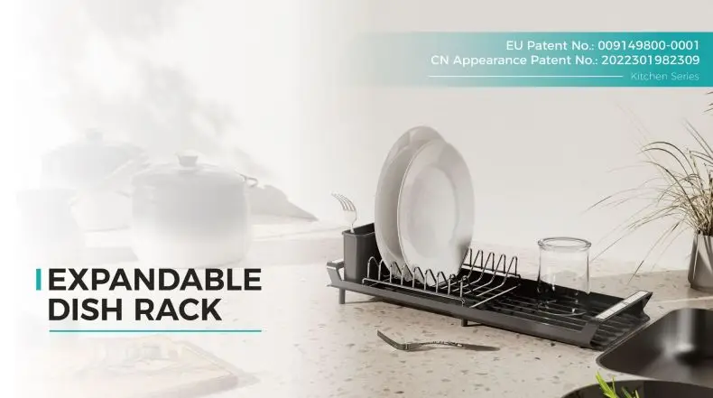 Wholesale Modern Steel Dish Drying Rack Adjustable Kitchen Plate Organizer Holder and Shelf for Cabinet Storage Home Use