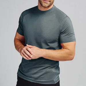 Custom Logo Compression T Shirt Training Slim Fit Breathable Men's Athletic Fitness Plain Plus Size Gym Running T-Shirts for Men