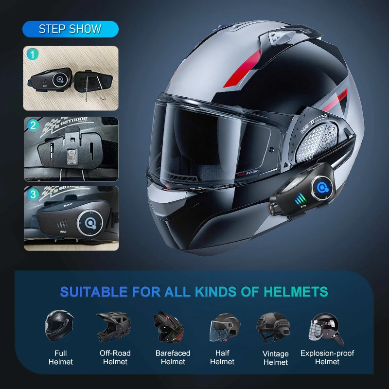 Q28 Best Sellers Motorcycle Helmet Bluetooth Headset 1080p Camera