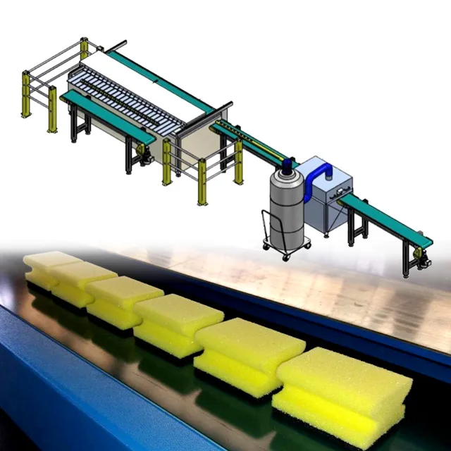 Automatic Dish Washing  Abrasive Sponges Production Line Kitchen Sponge Scouring Pad Making Machine