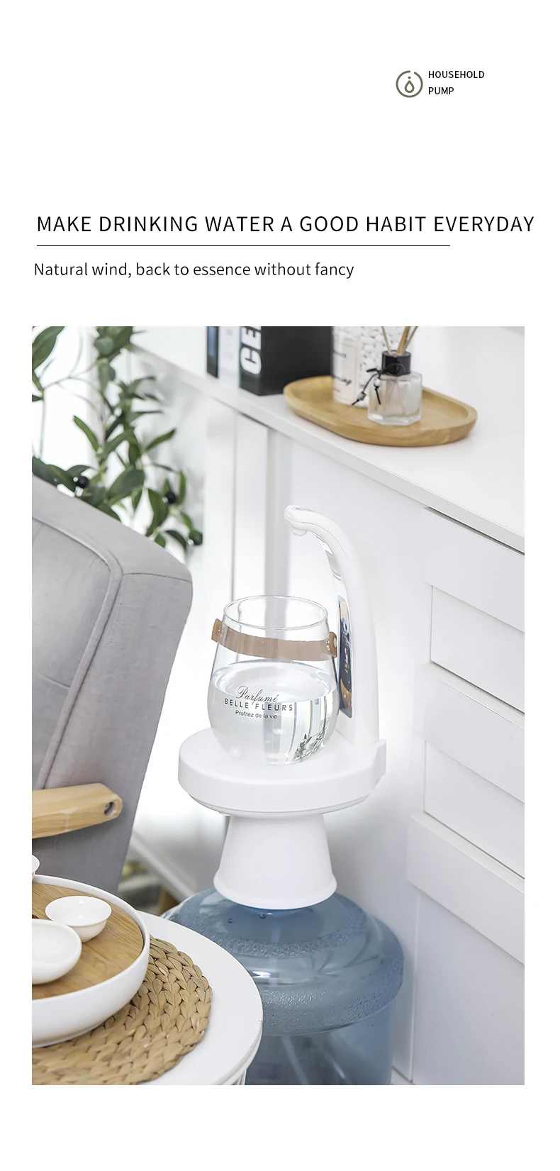 Intelligent Induction Water Pumping, Electric Pumping Water Dispenser, Automatic Water Dispenser for Pure Buckets Home Office
