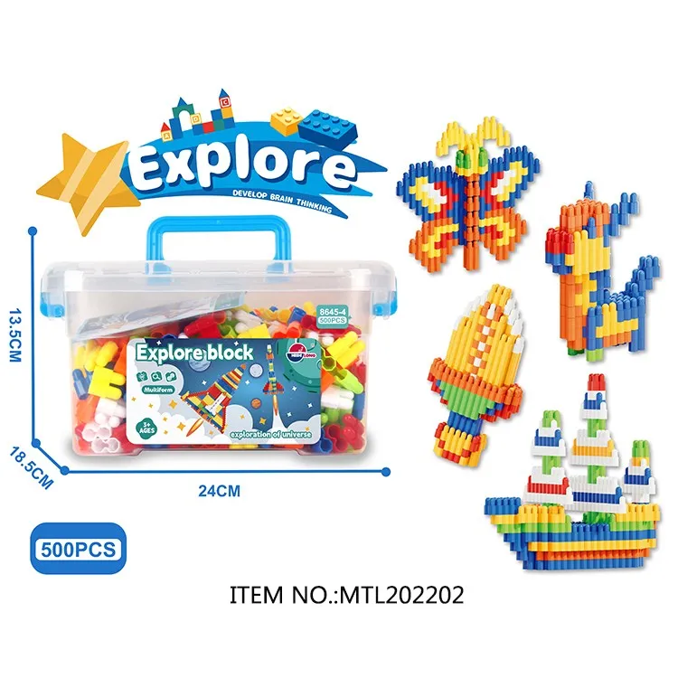 Early Educational Plastic Building Blocks Sets Stacking Construction Brick Kids DIY STEM Bullet Building Block Toy 560PCS