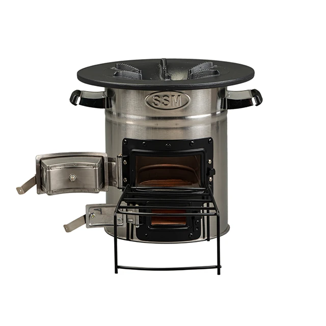 ポータブル無煙薪燃焼ロケットストーブキャンプ薪ストーブ