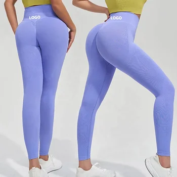 Customizable Logo High Quality Solid Colors High-Waisted Scrunched Butt Gym Fitness Leggings Yoga Pants For Women