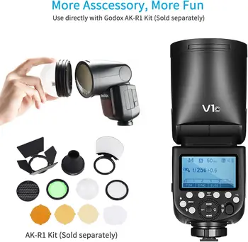 Godox-V1-C Round Head Camera Flash Speedlite  Wireless Flash for Canon 6D 7D 50D 60D 550D 650D 1000D 1DX 580EX II 5D Mark II III detail image