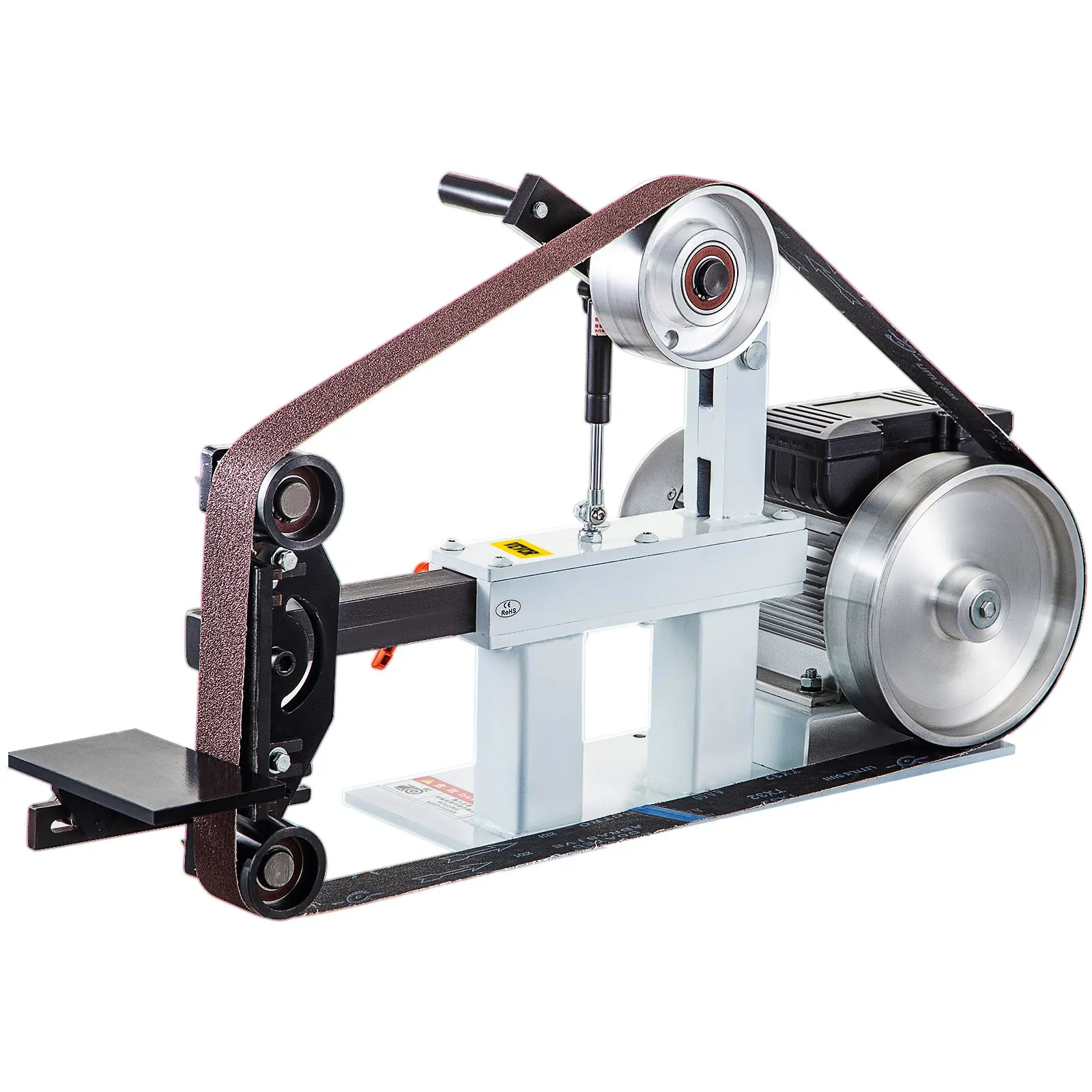 Constant Speed 2 X 82 Inch Belt Disc Sander Machine with 3 Grinding Wheel Bench Sander 12 Inch Wheel and Flat Platen Tool Rest