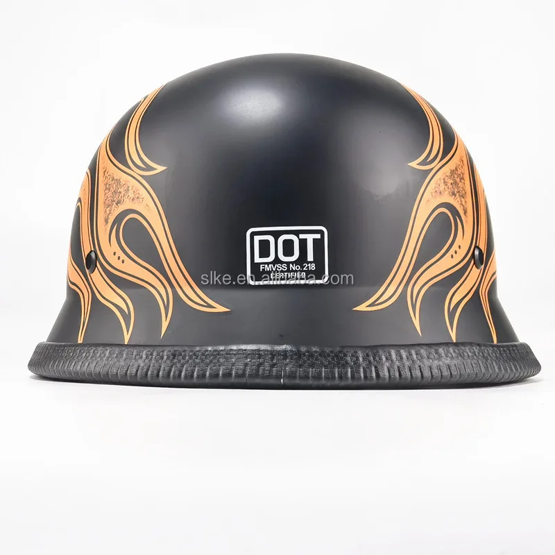 SLKE DOT Approved Retro Fire Skull Eagle World War II Helmets Half Face  Helmet for Motorcycle