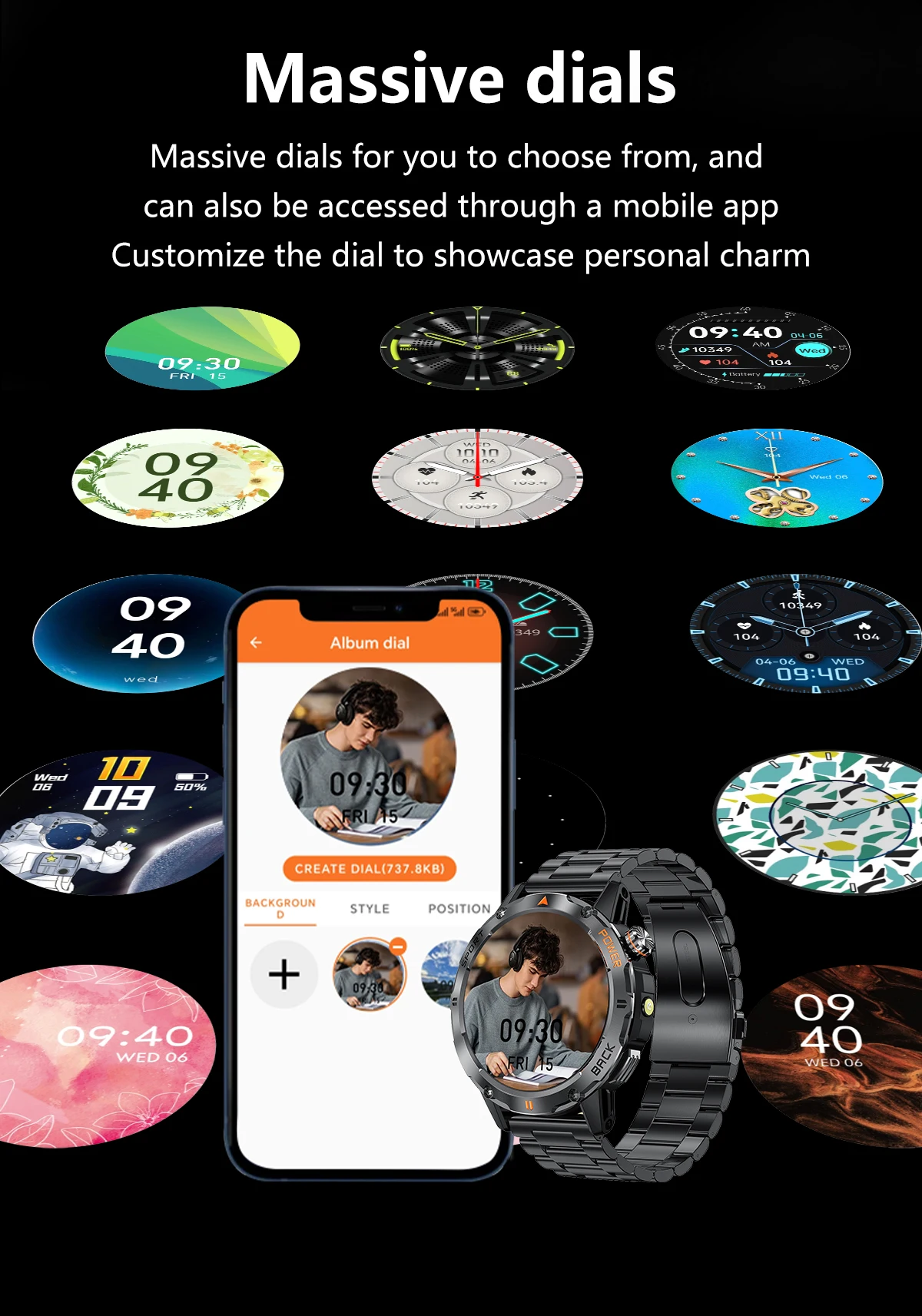 YK06 Outdoor Sports Smart Watch 2026 Heart Rate Monitor Fitness Tracker Flashlight Compass BT Call Smart Watch for Men