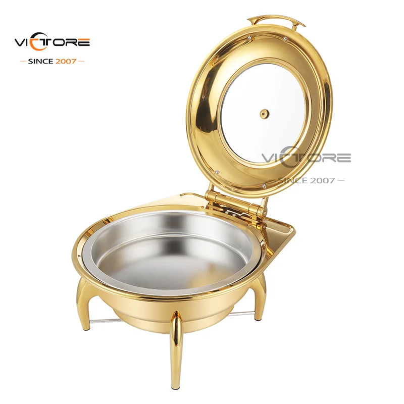 Chafing Dish Gold Food Warmers Heating Stove Dish Buffet for Catering