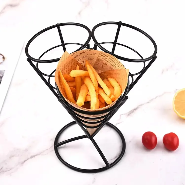 American Style Iron Chicken Mini Snack Basket Restaurant Fries Fryer Basket Wholesale Creative Food Basket