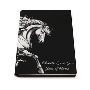 Chinese Lunar Horse Year Planner A5 Notebook Journal PU Leather Hardcover Loose-leaf Binding Agenda Diary Journal Promotional