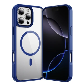 Magnetic Anti-Drop Phone Case for iPhone 16 ProMax Electroplating Wireless Charging Stand New15 14  Mobile Phone Case