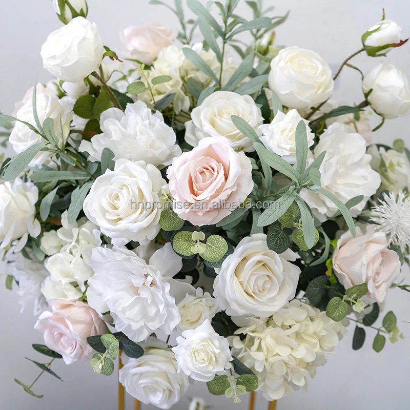 Wholesale White Rose Artificial Flower Ball Wedding Guide Bouquet Table