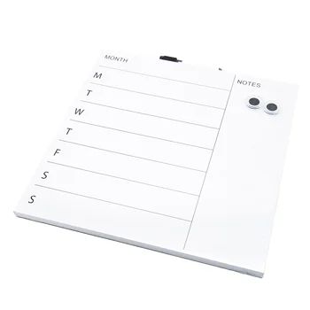 14"x14" Frameless monthly calender magnetic dry erase with sharp corner