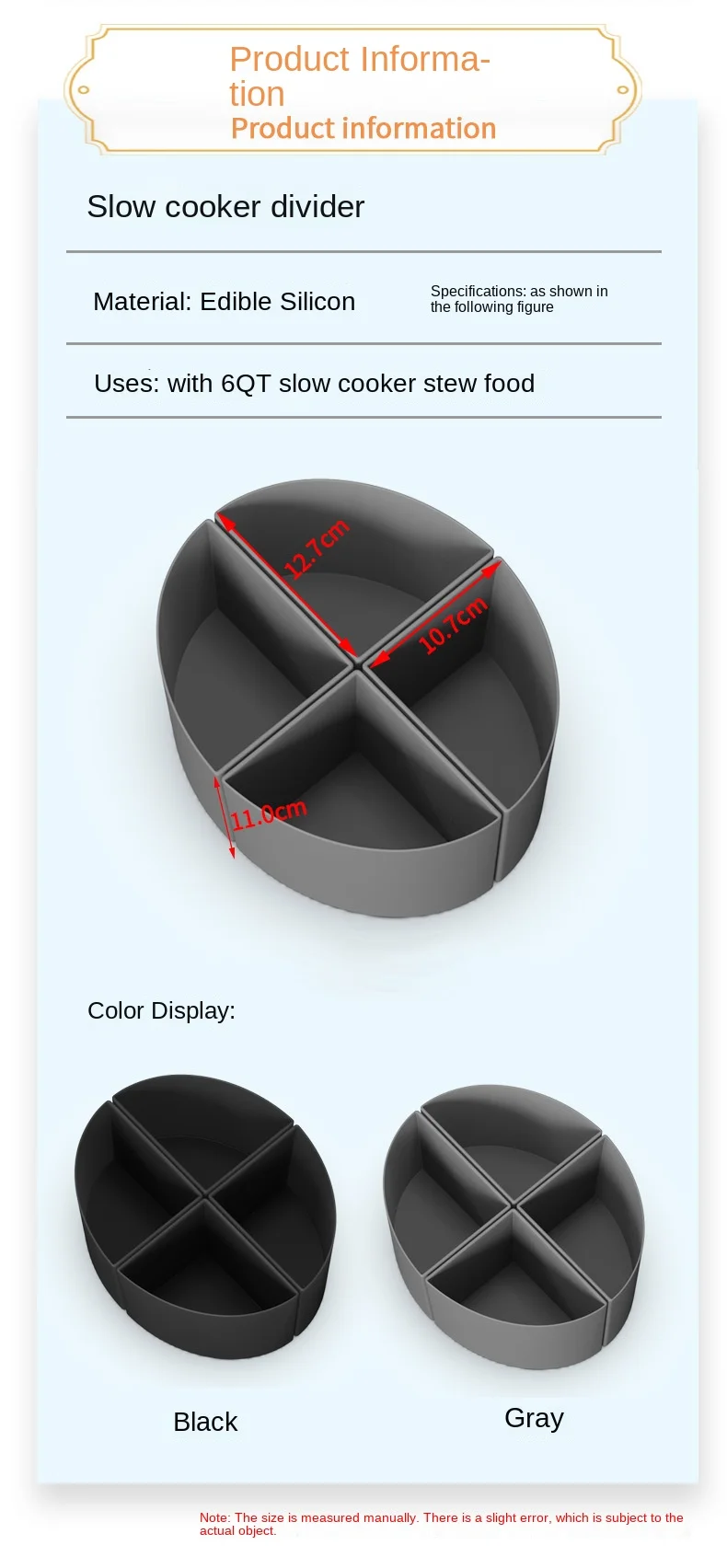 Slowcooker Blue Crockpot Slow Cooker Divider Silicone Crockpot Liner