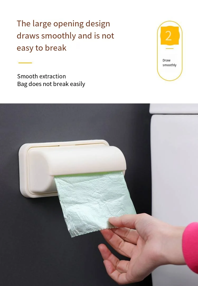 Kitchen garbage bag storage device Extractor creative wall-mounted non-punching plastic bag storage box manufacture