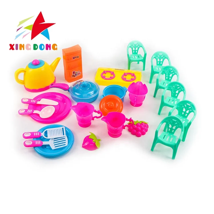 Cheap Cute Pretend Play Toys Educational Simulation Kitchen Cooking Tableware Play Set