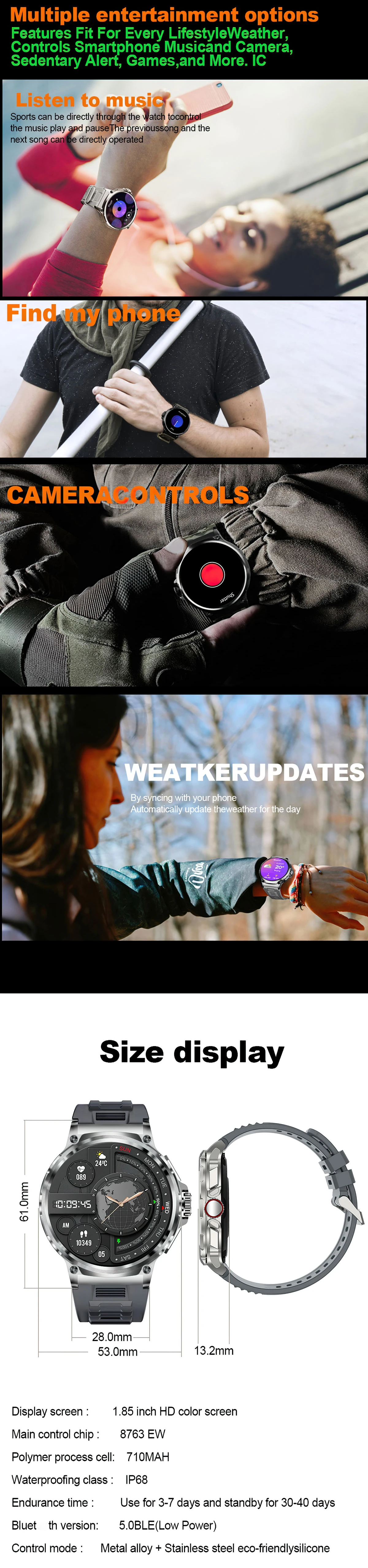 Smart Watch For Men Waterproof With Bluetooth Call And Sleep Tracker_voghion.com