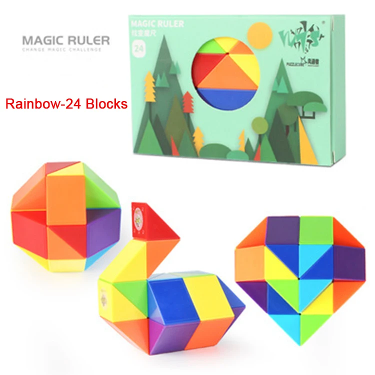 RONSHIN Hollow Magic Ruler Colorful Snake-shaped Bending Ruler Release  Stress Children Puzzle Toy 