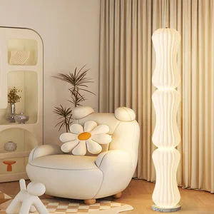 Nordic Luxury Modern Designer Style LED Floor Lamp with E27 Base Blue Plastic Minimalist Lighted Decor for Bedroom Living Room