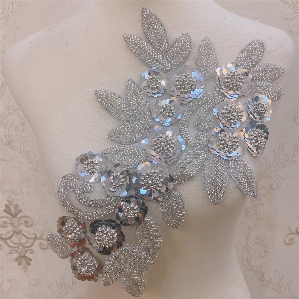 Кружевная Аппликация из бисера 21 х35 см