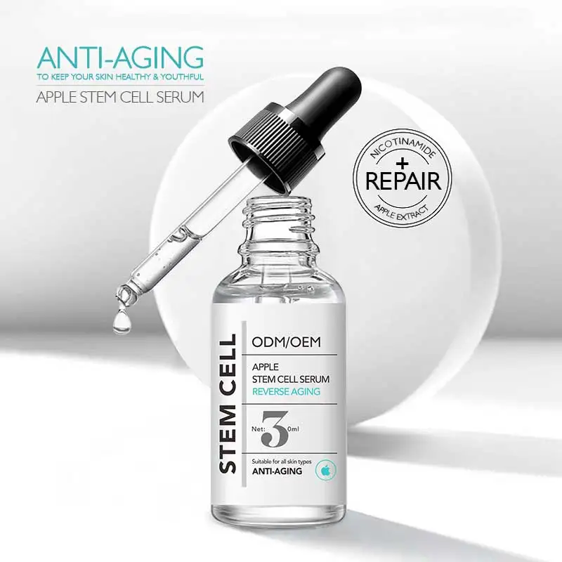 Swiss Apple Stem Cell Serum Plant Natural Reduce Aging Signs Wrinkles Discoloration Restore Elasticity to Get Youthful