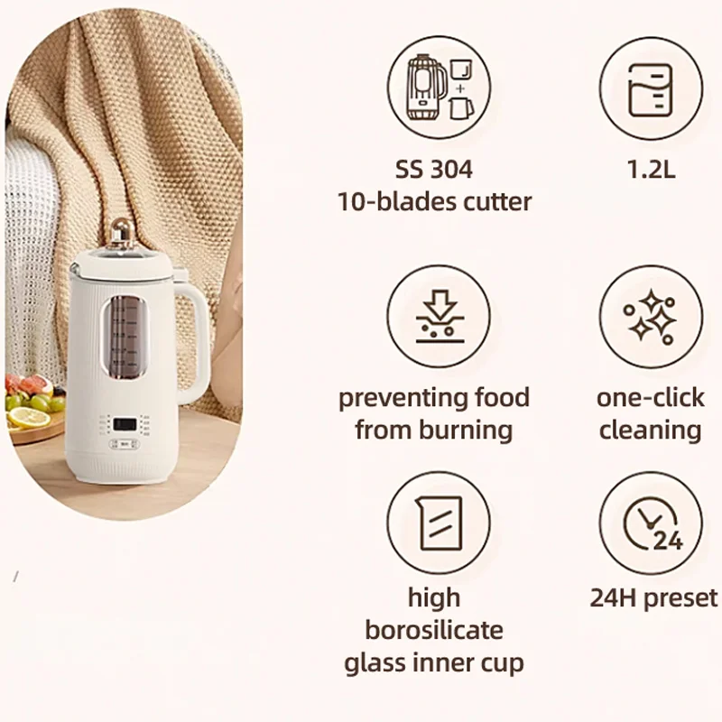Geming Portable Electric Kitchen Soybean Milk Machine Waterproof Blender and Grinder for Household Use