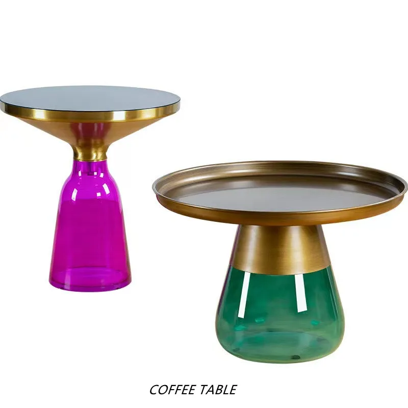 Nordic Ins Brass Chrome Top And Glass Base Modern Coffee Table Storage