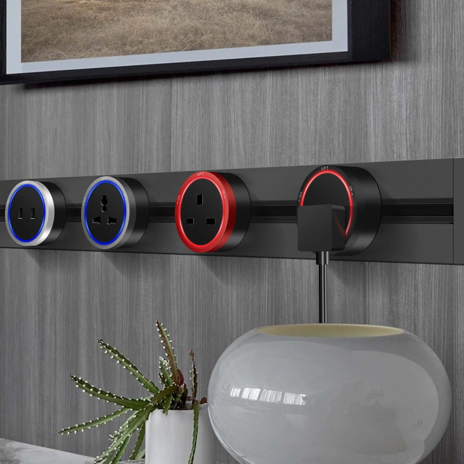 Kitchen Plug Track Alibaba.com: 60cm aluminum wall track socket with switch, movable power ...