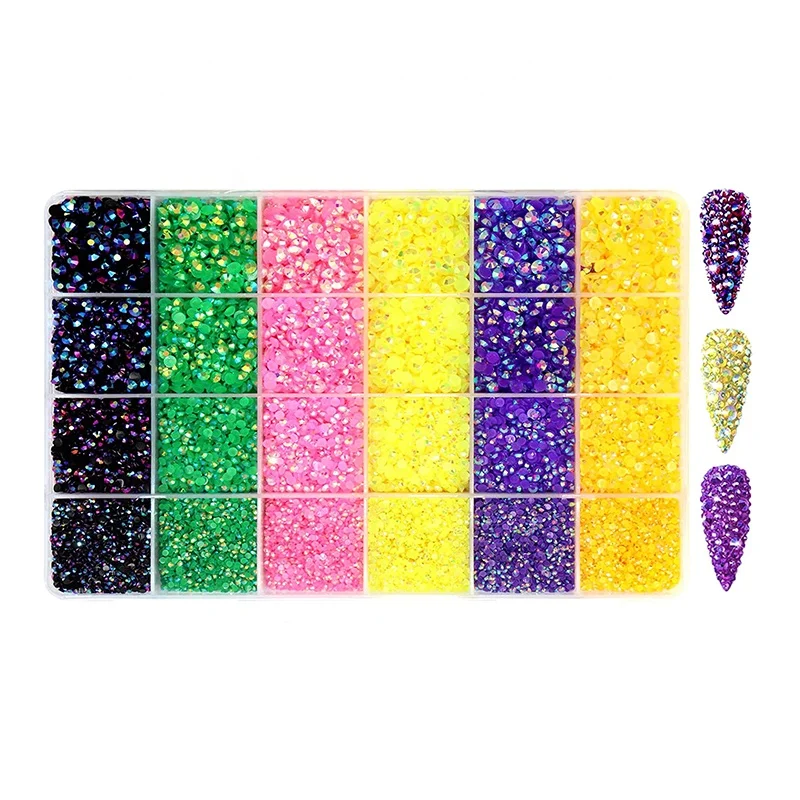 WHOLESALE BULK BAGS Resin Rhinestones Choose Size and Color 2mm