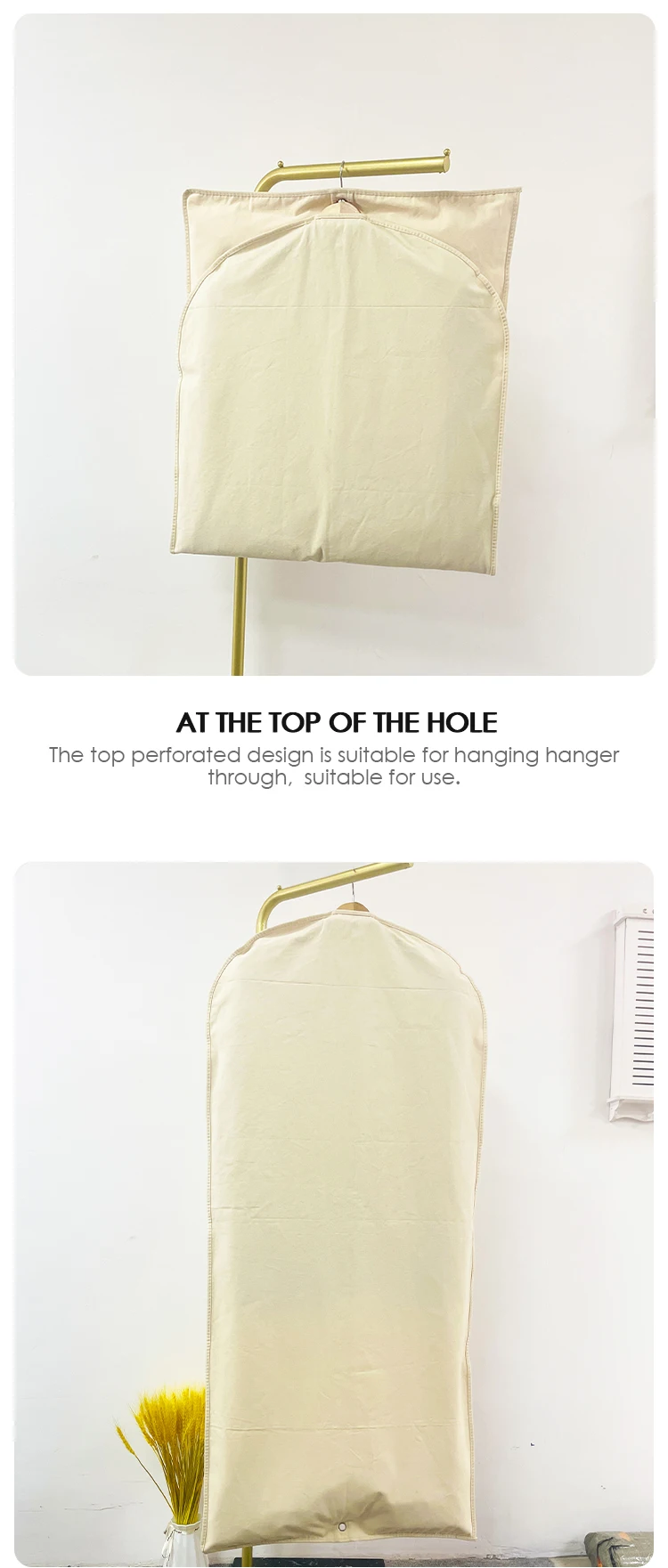 Cheap High Quality Customized Logo Quilted Natural Cotton Garment Bags