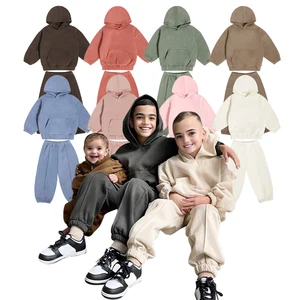 Newest Selling Winter Children Long Sleeve Hoodie and Elastic Waist Pants Pocket Kids Clothing Boys and Girls Sets