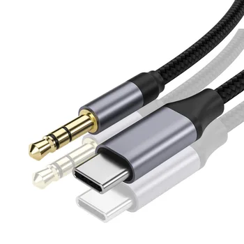 High quality Low price type-c to 3.5mm Aluminium alloy aux audio cable Mobile phone car speaker cables Headset cable