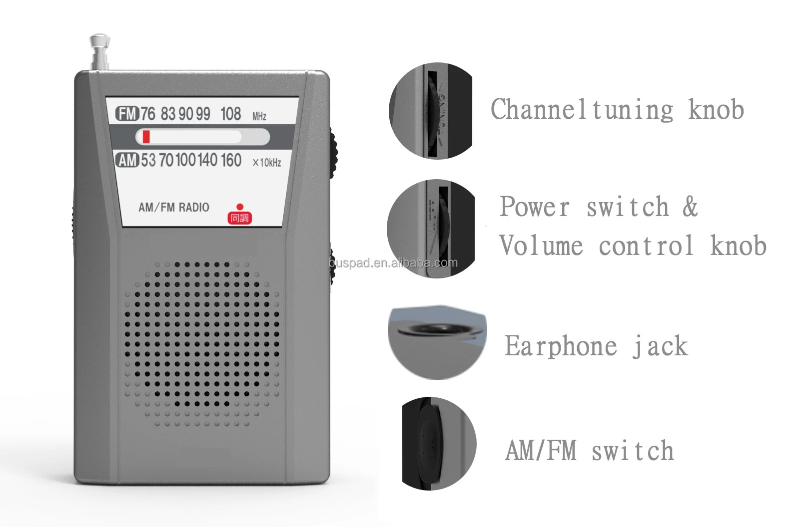 Am/fm Radio Portable Radio Mini Radio Receiver Small Size - Buy Am Fm 2 ...