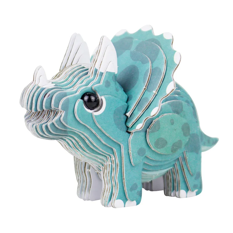 HL 3D Puzzle Cartoon Animal DIY Fight Insert Puzzle Paper Model