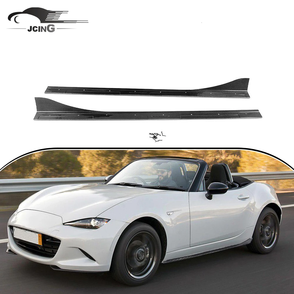 Facelift Upgrade Carbon Fiber Side Skirts Extension Trims For Mazda Mx ...