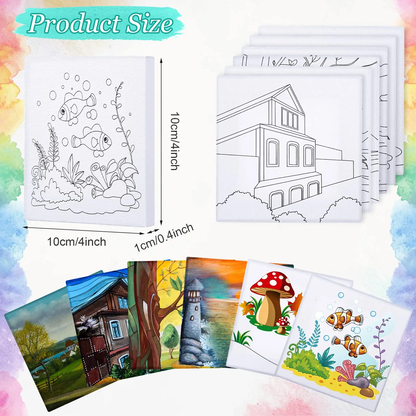 Diy Paint Mini Pre Drawn Outline Canvas Prestenciled Painting Canvas