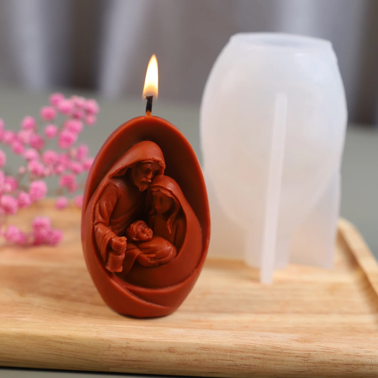 3D Birth of Jesus Silicone Mold for Aromatherapy Candle Home Decoration factory