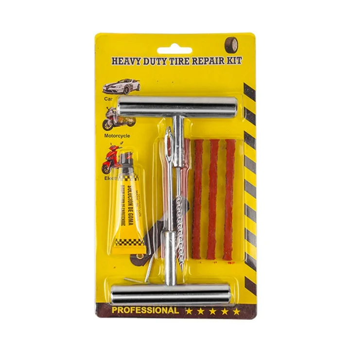 Hot Sale Car Emergency Tire Repair Tool Car Stainless Steel Drill Bit Repair 6-piece Set Motorcycle Bicycle Tire Repair Tool