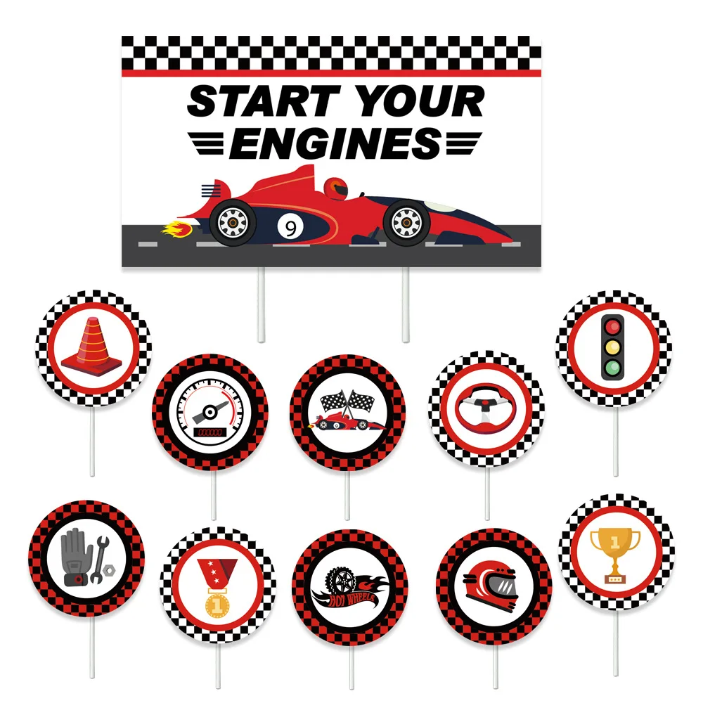 Race Car Theme Party Supplies - Free Printable Cupcake Toppers race-car-theme-party-supplies-free-printable-cupcake-toppers