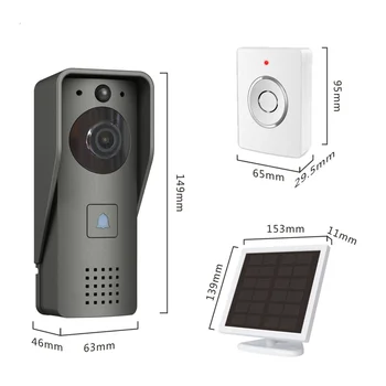 Solar mobile video intercom surveillance Google doorbell Tuya smart remote WIFI wireless intelligent video ring video doorbell